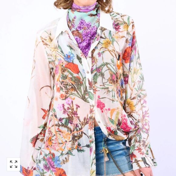 Aratta Lilia Embroidered Button Down Shirt - Picture 2 of 9